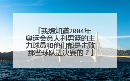 我想知道2004年奥运会意大利男篮的主力球员和他们都是击败那些球队进决赛的？