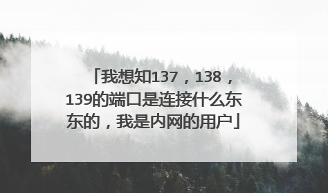 我想知137,138,139的端口是连接什么东东的,我是内网的用户