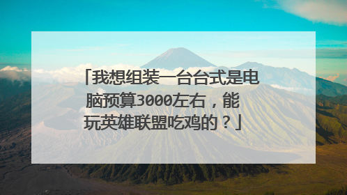 我想组装一台台式是电脑预算3000左右，能玩英雄联盟吃鸡的？