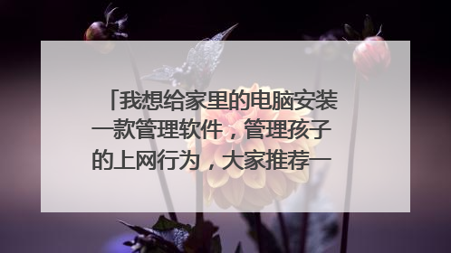 我想给家里的电脑安装一款管理软件,管理孩子的上网行为,大家推荐一下,该用什么呢?