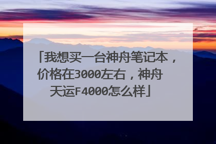 我想买一台神舟笔记本,价格在3000左右,神舟天运F4000怎么样