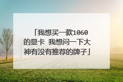 我想买一款1060的显卡 我想问一下大神有没有推荐的牌子