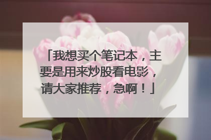 我想买个笔记本,主要是用来炒股看电影,请大家推荐,急啊!
