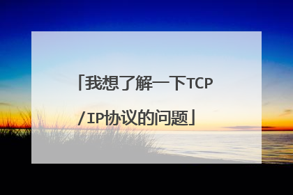 我想了解一下TCP/IP协议的问题
