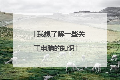 我想了解一些关于电脑的知识