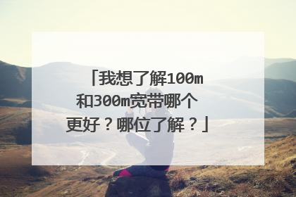 我想了解100m和300m宽带哪个更好？哪位了解？