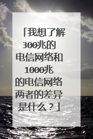 我想了解300兆的电信网络和1000兆的电信网络两者的差异是什么？