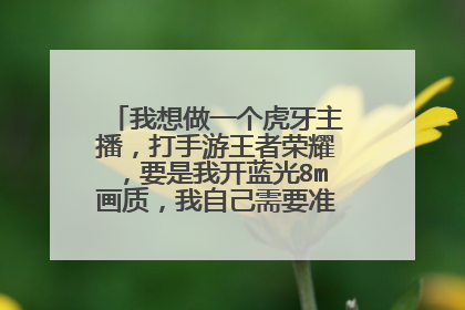 我想做一个虎牙主播,打手游王者荣耀,要是我开蓝光8m画质,我自己需要准备多少网速?
