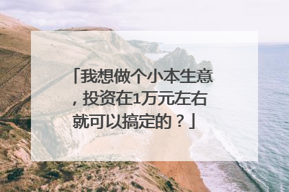 我想做个小本生意，投资在1万元左右就可以搞定的？