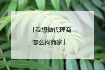 我想做代理商怎么找商家