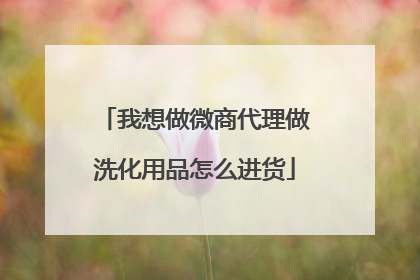 我想做微商代理做洗化用品怎么进货