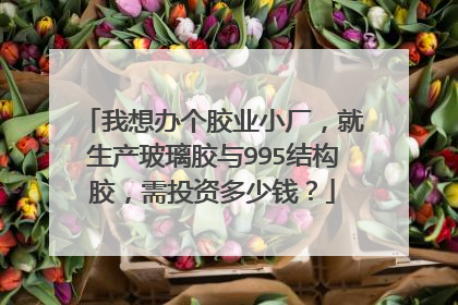 我想办个胶业小厂,就生产玻璃胶与995结构胶,需投资多少钱?