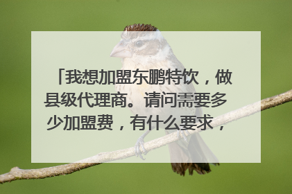 我想加盟东鹏特饮,做县级代理商。请问需要多少加盟费,有什么要求,具体流程怎么走?关键是我才20岁,