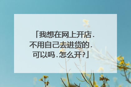 我想在网上开店.不用自己去进货的.可以吗.怎么开?