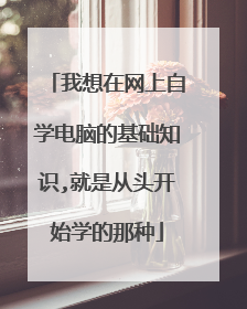 我想在网上自学电脑的基础知识,就是从头开始学的那种