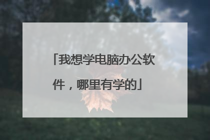 我想学电脑办公软件，哪里有学的