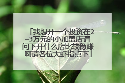 我想开一个投资在2—3万元的小加盟店请问下开什么店比较稳赚啊请各位大虾指点下