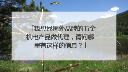 我想找国外品牌的五金机电产品做代理,请问哪里有这样的信息?