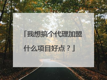 我想搞个代理加盟什么项目好点？