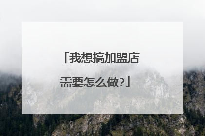 我想搞加盟店需要怎么做?