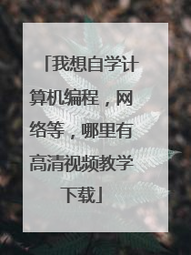 我想自学计算机编程，网络等，哪里有高清视频教学下载