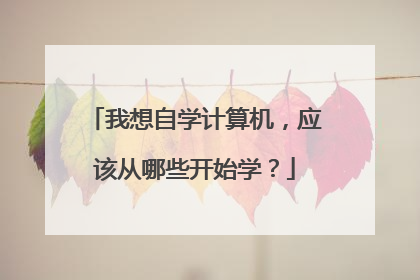 我想自学计算机,应该从哪些开始学?