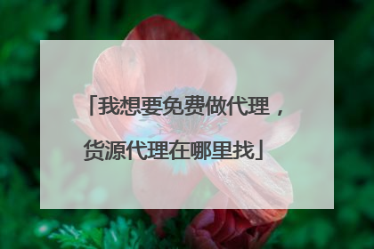 我想要免费做代理，货源代理在哪里找