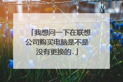 我想问一下在联想公司购买电脑是不是没有更换的.