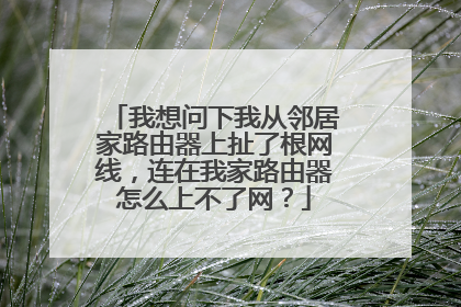 我想问下我从邻居家路由器上扯了根网线，连在我家路由器怎么上不了网？