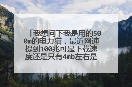 我想问下我是用的500m的电力猫，最近网速提到100兆可是下载速度还是只有4mb左右是什么原因，重启过的