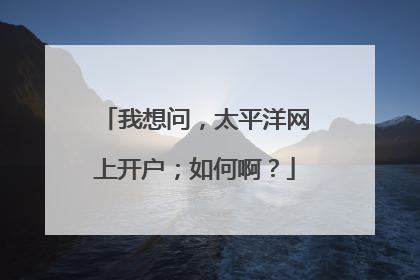 我想问，太平洋网上开户；如何啊？