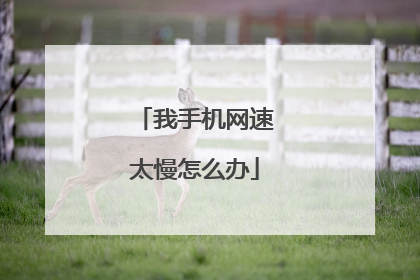 我手机网速太慢怎么办