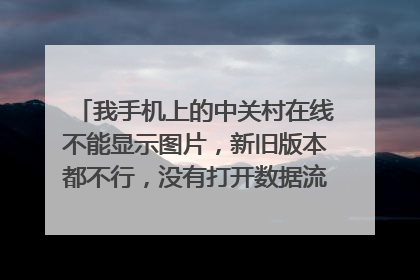 我手机上的中关村在线不能显示图片,新旧版本都不行,没有打开数据流量不显示图片的开关,请知道的来,解
