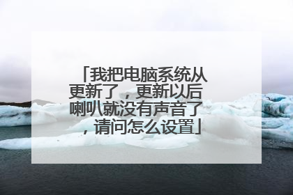 我把电脑系统从更新了，更新以后喇叭就没有声音了，请问怎么设置