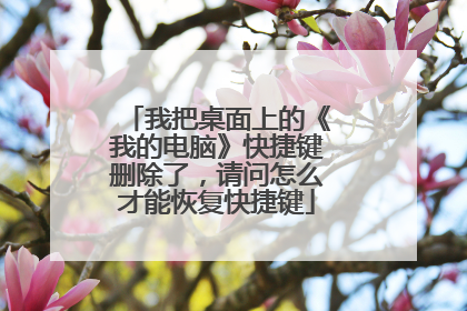 我把桌面上的《我的电脑》快捷键删除了,请问怎么才能恢复快捷键