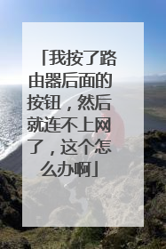 我按了路由器后面的按钮,然后就连不上网了,这个怎么办啊