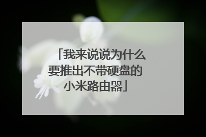 我来说说为什么要推出不带硬盘的小米路由器