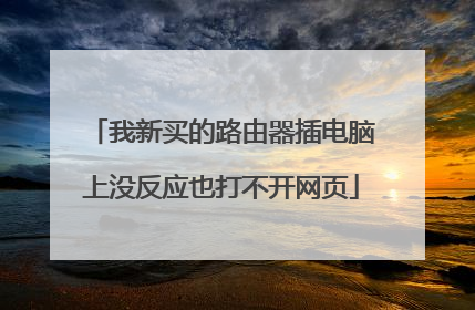 我新买的路由器插电脑上没反应也打不开网页
