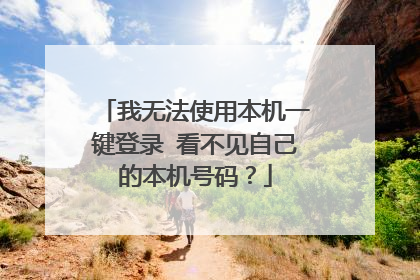我无法使用本机一键登录 看不见自己的本机号码?