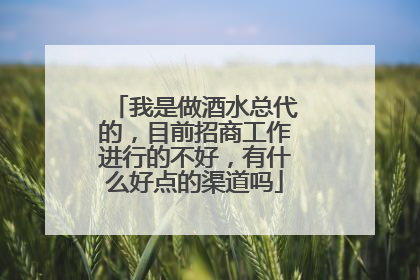 我是做酒水总代的,目前招商工作进行的不好,有什么好点的渠道吗