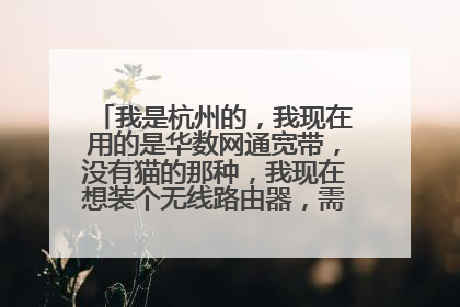 我是杭州的，我现在用的是华数网通宽带，没有猫的那种，我现在想装个无线路由器，需不需要买猫的？