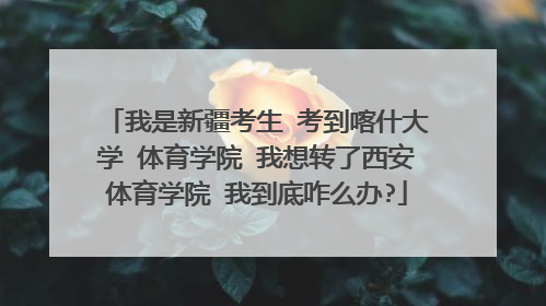 我是新疆考生 考到喀什大学 体育学院 我想转了西安体育学院 我到底咋么办?