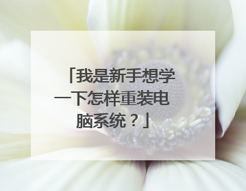 我是新手想学一下怎样重装电脑系统?