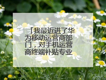 我最近进了华为移动运营商部门，对手机运营商终端补贴专业的术语不懂
