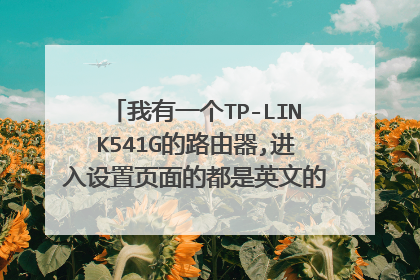 我有一个TP-LINK541G的路由器,进入设置页面的都是英文的,不知道怎么转为中文的.请教高手指点