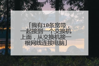 我有10条宽带，一起接到一个交换机上面，从交换机接一根网线连接电脑
