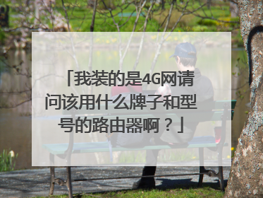 我装的是4G网请问该用什么牌子和型号的路由器啊？
