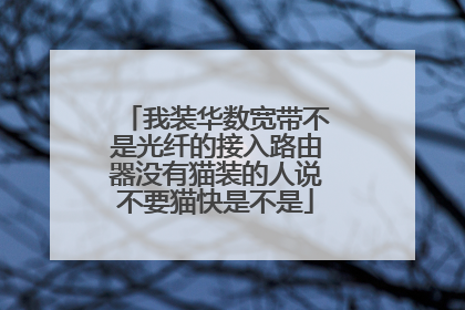 我装华数宽带不是光纤的接入路由器没有猫装的人说不要猫快是不是