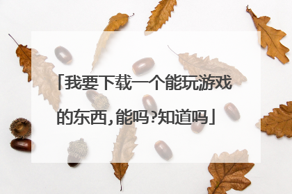 我要下载一个能玩游戏的东西,能吗?知道吗