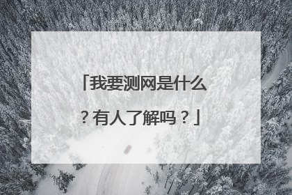 我要测网是什么？有人了解吗？